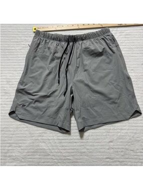 Fabletics Men's Light Gray Athletic Drawstring Shorts